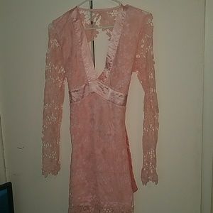 Sexy open back lace dress